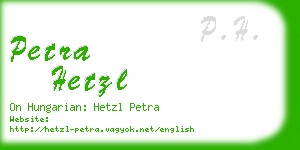 petra hetzl business card